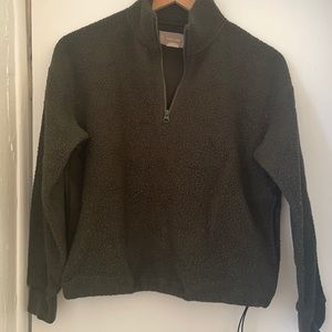 Everlane Dark Green Quarter Zip Fleece - XS